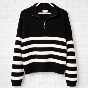 Urban Outfitters Black and White Zip-Up Sweater